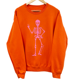 Halloween Skeleton Pullover - ORANGE + PINK
