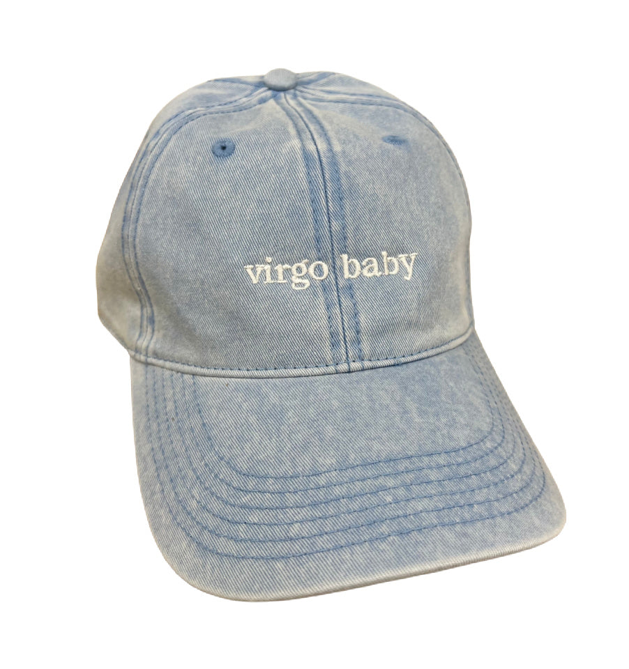 'virgo baby' Faded Denim Dad Hat