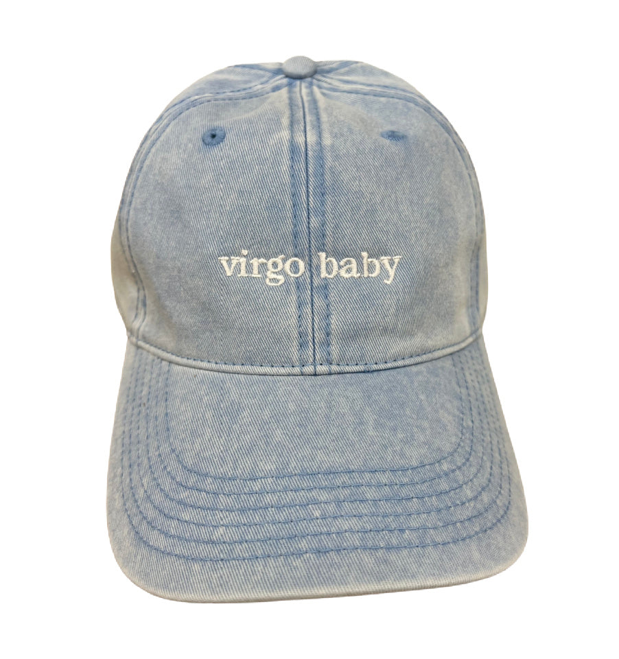 'virgo baby' Faded Denim Dad Hat