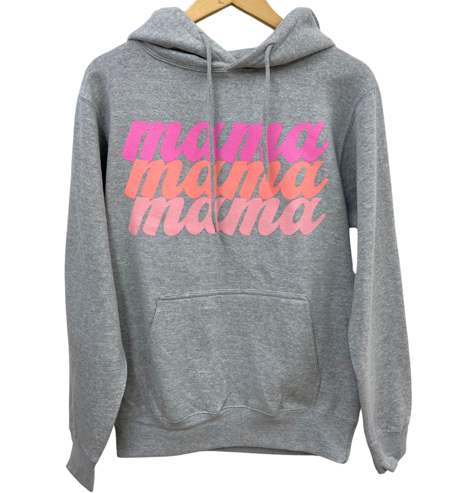 'mama' repeat hoodie - Grey