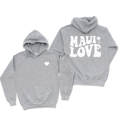 'MAUI LOVE' Unisex Hoodie - Grey