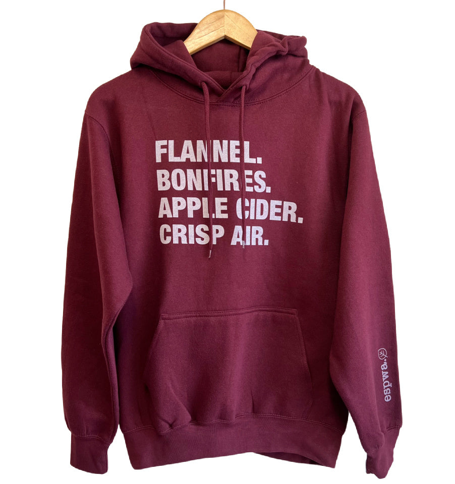 4 THINGS® Fall Unisex Hoodie - Maroon 4 THINGS® Fall Unisex Hoodie - Maroon