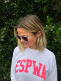 ESPWA Collegiate Pullover  - White + Neon Pink