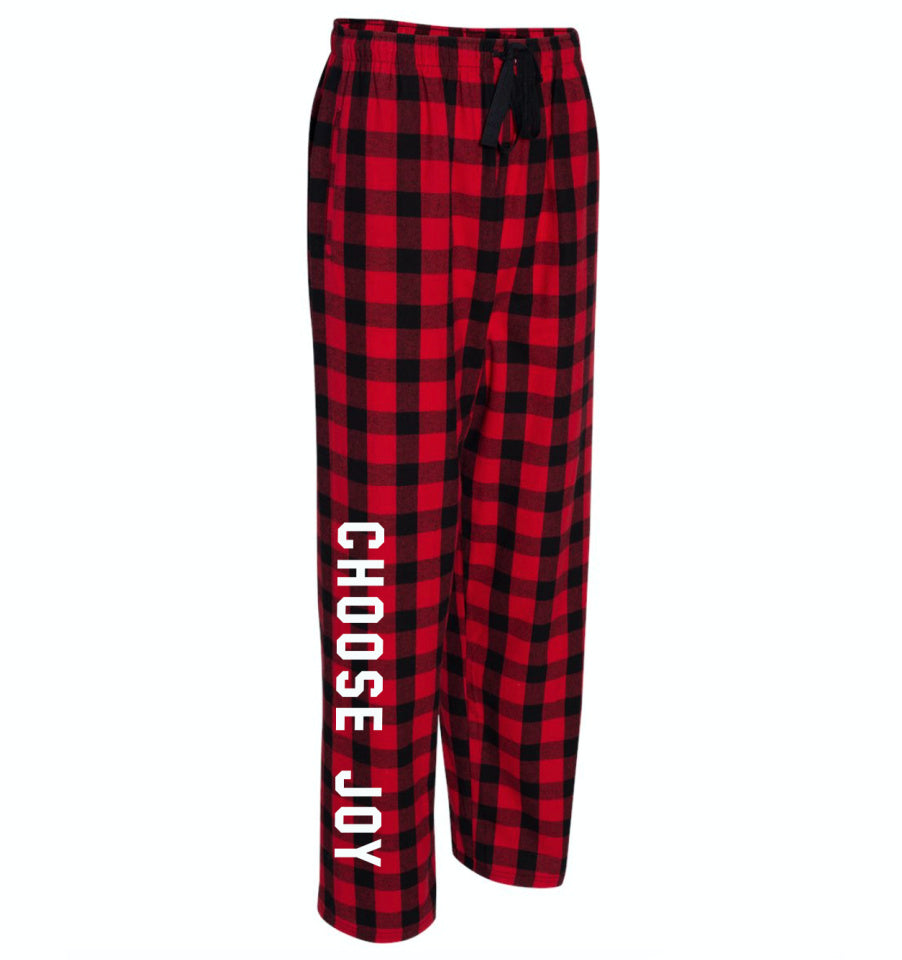 CHOOSE JOY Unisex Flannel Pants - Red