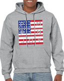 American Flag #PIMPINJOY Squares Unisex Hoodie - Grey