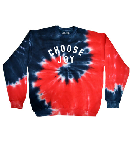 CHOOSE JOY Unisex Patriotic Tie Dye Pullover