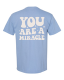 'YOU ARE A MIRACLE' Relaxed Fit Tee - Washed Denim