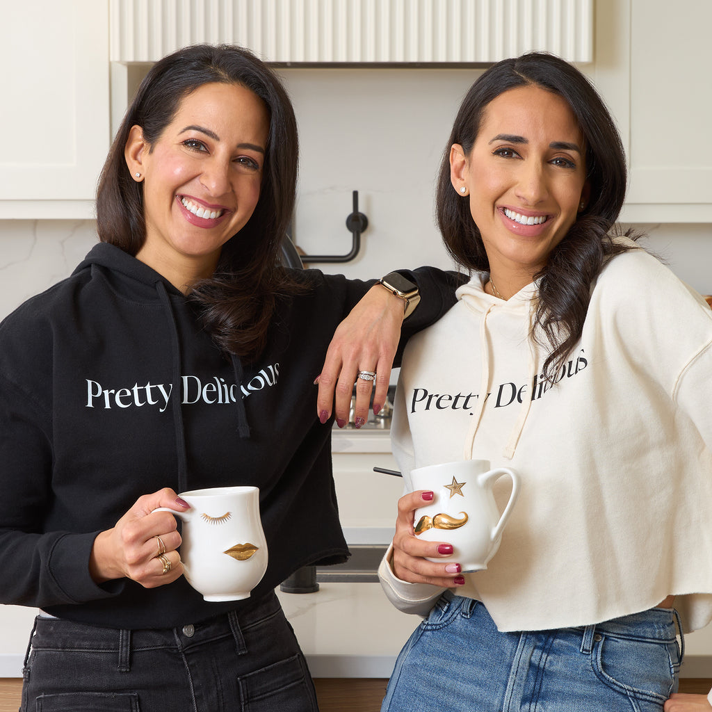 Food Dolls 'Pretty Delicious' Women's Cropped Hoodie - BLACK