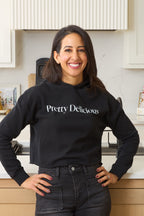 FOOD DOLLS 'PRETTY DELICIOUS' WOMEN'S CROPPED HOODIE - BLACK