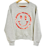 Hearts Happy Face Women's Premium Sweatshirt - Oatmeal Heather