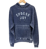 CHOOSE JOY Relaxed Fit Burnout Hoodie - Faded Navy