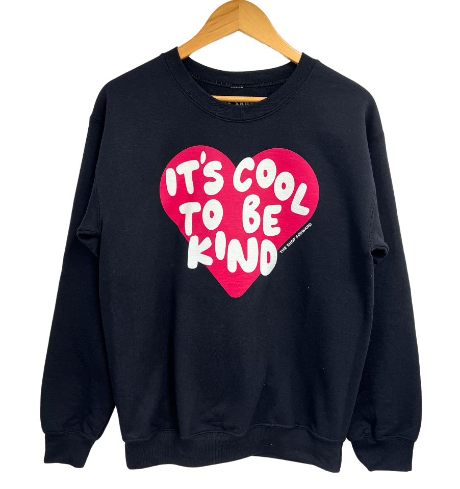 'IT'S COOL TO BE KIND' UNISEX PULLOVER - BLACK