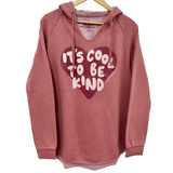 'IT'S COOL TO BE KIND' Women's Slim Fit Hoodie Tunic - Faded Rose