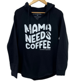 'MAMA NEEDS COFFEE' Women's Slim Fit Hoodie Tunic - BLACK