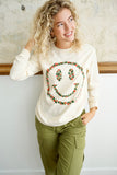 'Happy Christmas' Happy Face Long Sleeve Tee - Ivory