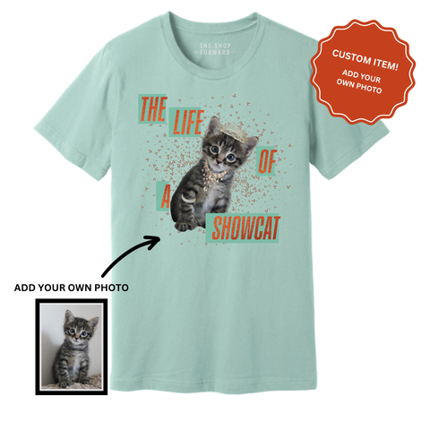 *PERSONALIZED* PHOTO 'THE LIFE OF A SHOWDOG/SHOWCAT' TEE - MINT GREEN