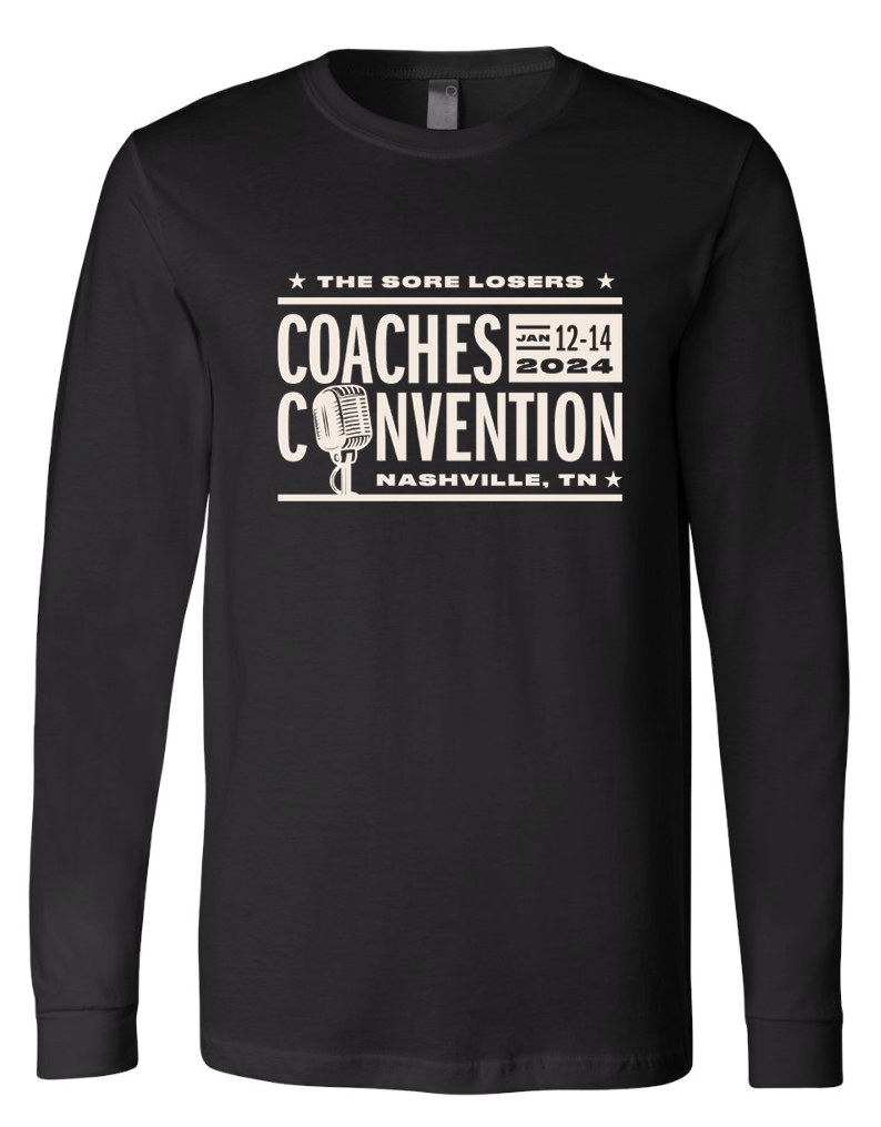 'SORE LOSERS COACHES CONVENTION' Long Sleeve Tee - BLACK