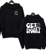 'GET SPOOKY' (GLOW IN THE DARK) Unisex Hoodie Sweatshirt - BLACK