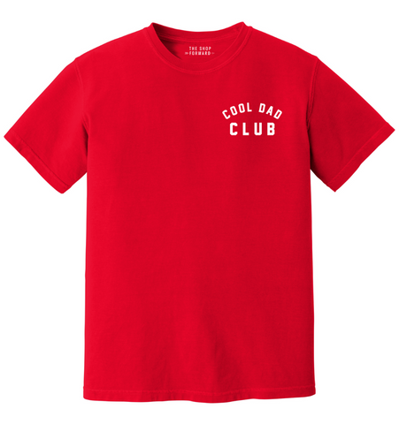 'COOL DAD CLUB' Relaxed Fit Tee - RED