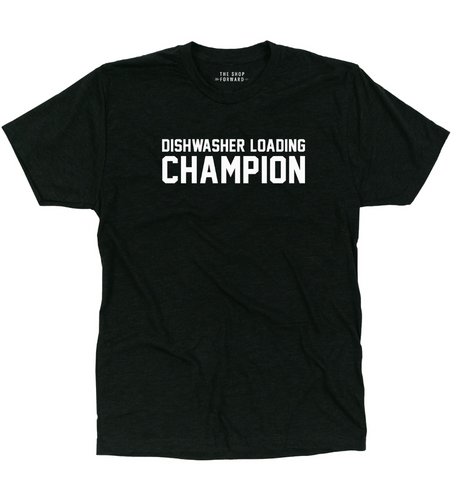 'Dishwasher Loading Champion' T-Shirt - Black