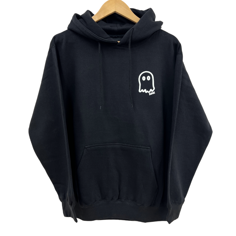 'GET SPOOKY' (GLOW IN THE DARK) Unisex Hoodie Sweatshirt BLACK The