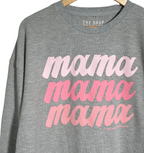 'MAMA' TEXTURED WAFFLE KNIT LONG SLEEVE TEE
