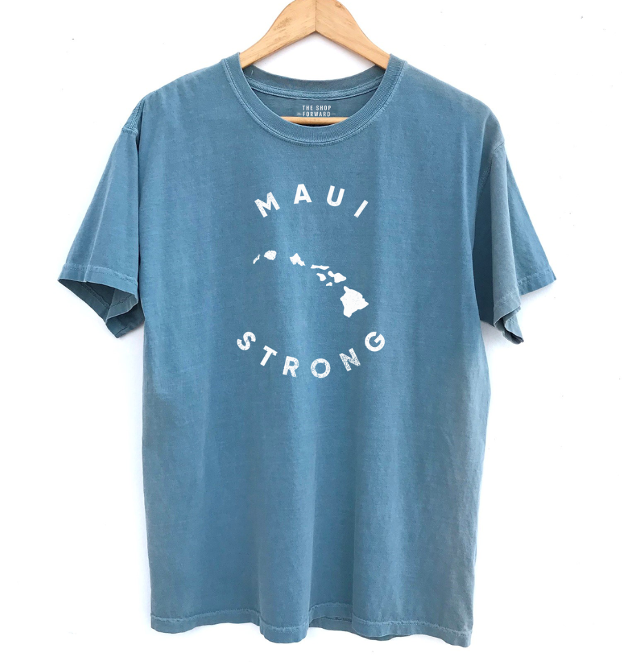 NEW ERA☆UNIV HAWAII Maui Strong T-shirt Men's Blue 84 White Hawaii Rainbow Warriors Maui Strong T-Shirt