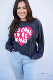 'IT'S COOL TO BE KIND' Unisex Oversized Long Sleeve Tee - Graphite