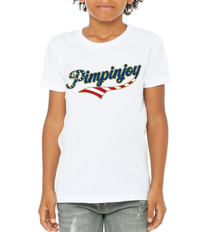 Kids + Toddler PIMPINJOY Jersey Script Tee - White