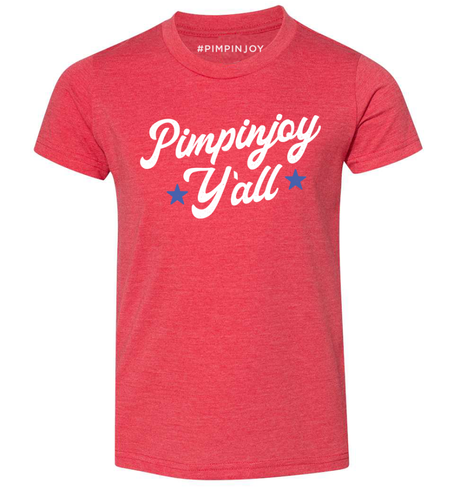 Kids + Toddler Pimpinjoy Y'all Tee - Red