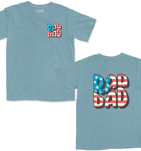 'RAD DAD' Relaxed Fit Tee - BLUE
