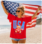 'USA' TEDDY BEAR UNISEX TEE