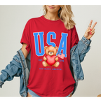 'USA' TEDDY BEAR UNISEX TEE