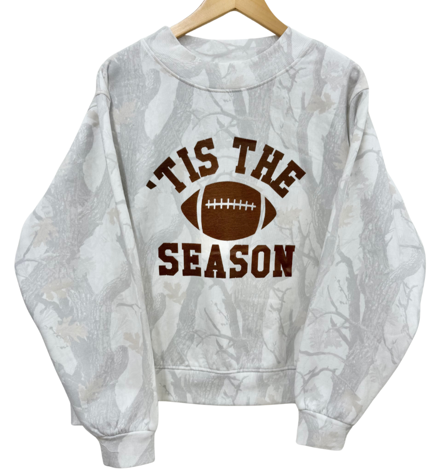 'TIS THE SEASON' FOOTBALL MOCKNECK BOXY PULLOVER