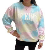 BE KIND Corded Crew Pullover - Faded Tie Dye