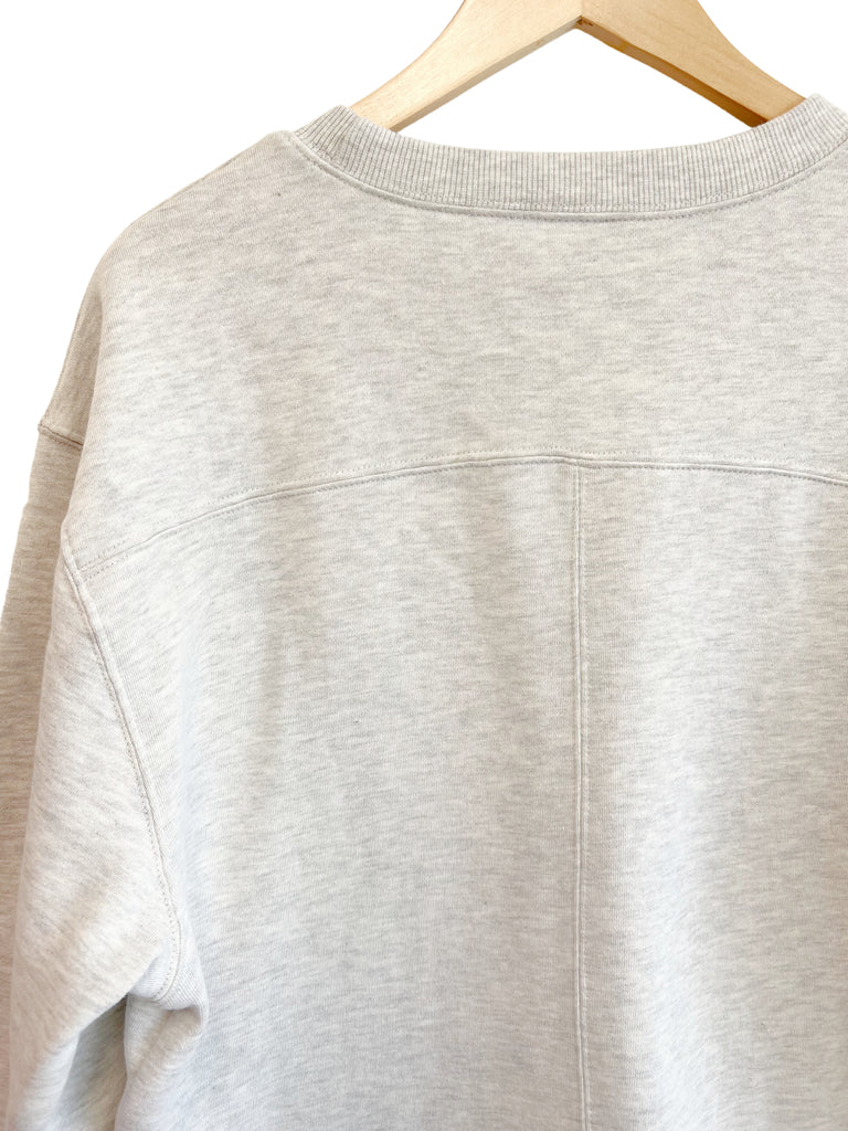 MORE JOY Women's Premium Relaxed Fit Sweatshirt - Ash Grey + White