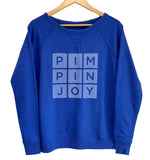 PIMPINJOY Square Women's French Terry Sweatshirt - Royal Blue