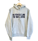 'NO STRAIGHT LINE TO SUCCESS' Unisex Grey Hoodie (2 Options)