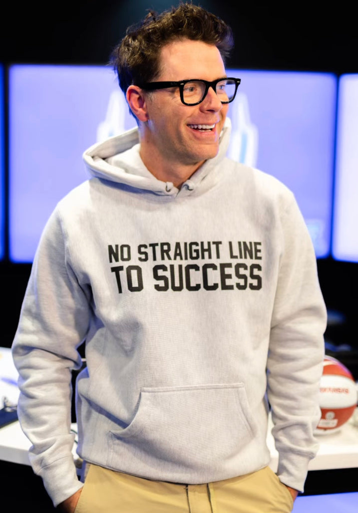 'NO STRAIGHT LINE TO SUCCESS' Unisex Grey Hoodie (2 Options)