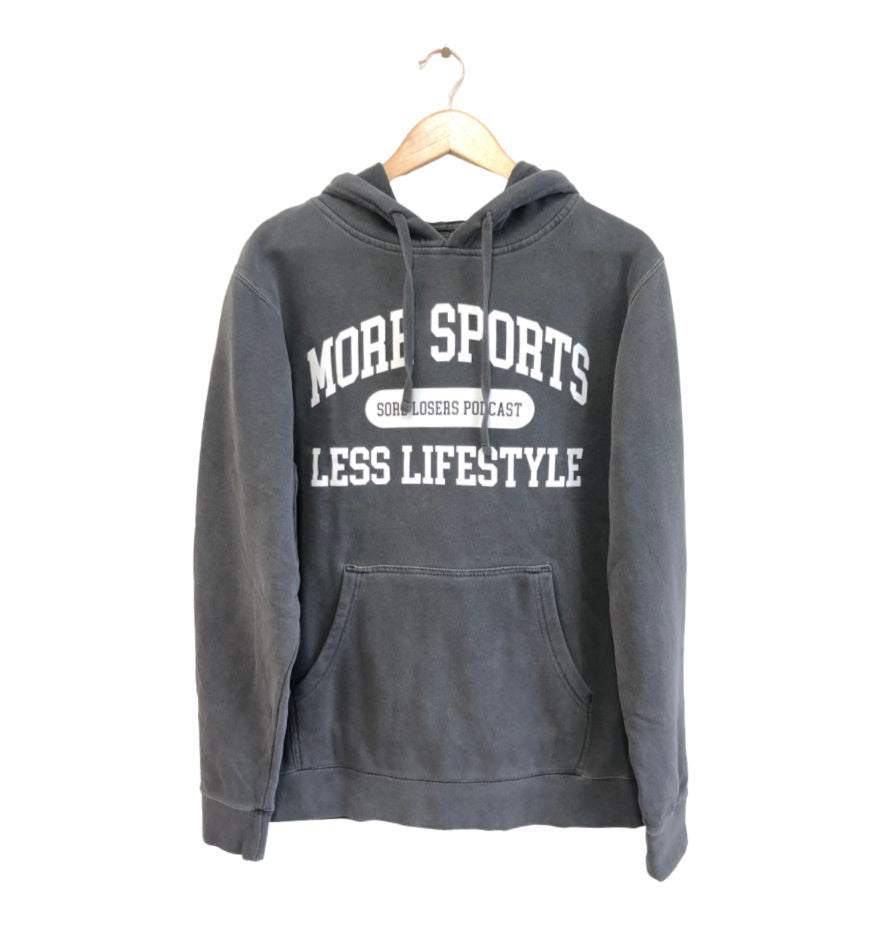 'More Sports Less Lifestyle' Unisex Hoodie - Faded Black