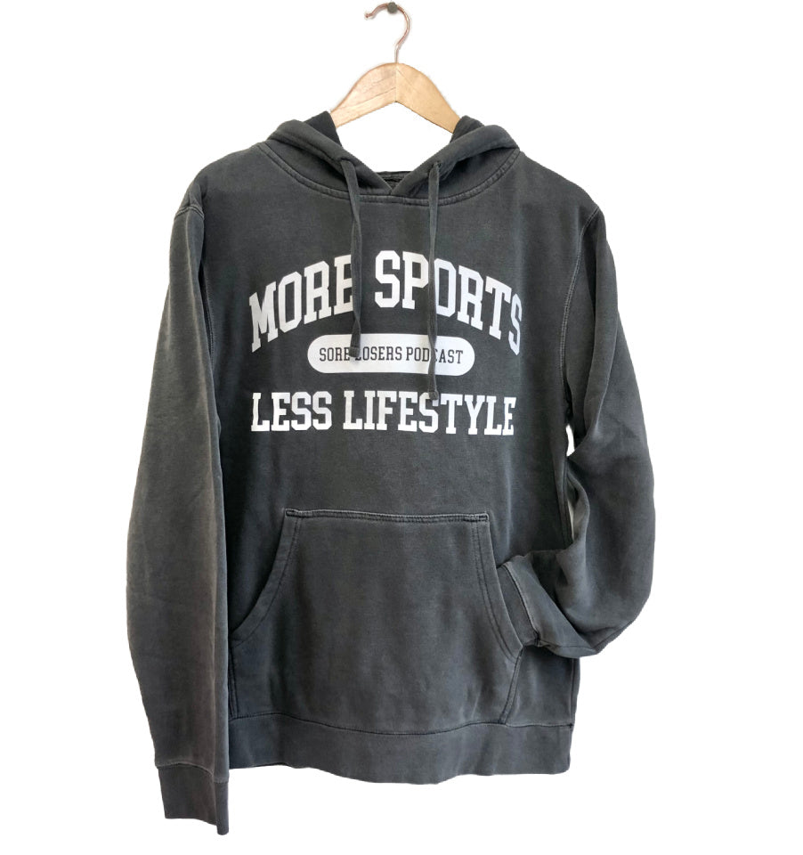 'More Sports Less Lifestyle' Unisex Hoodie - Faded Black