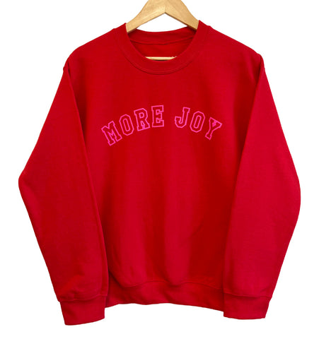 MORE JOY Unisex Pullover - Red + Neon Pink