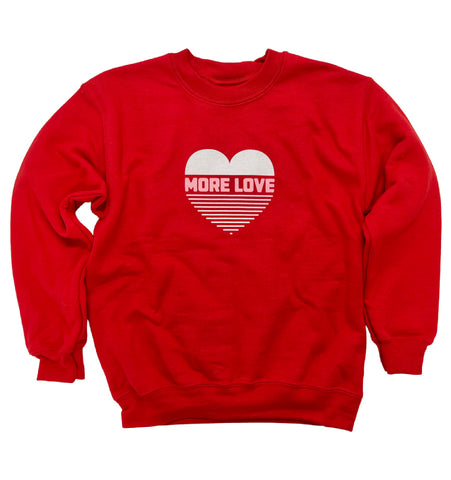 KIDS 'MORE LOVE' Heart Unisex Pullover - RED