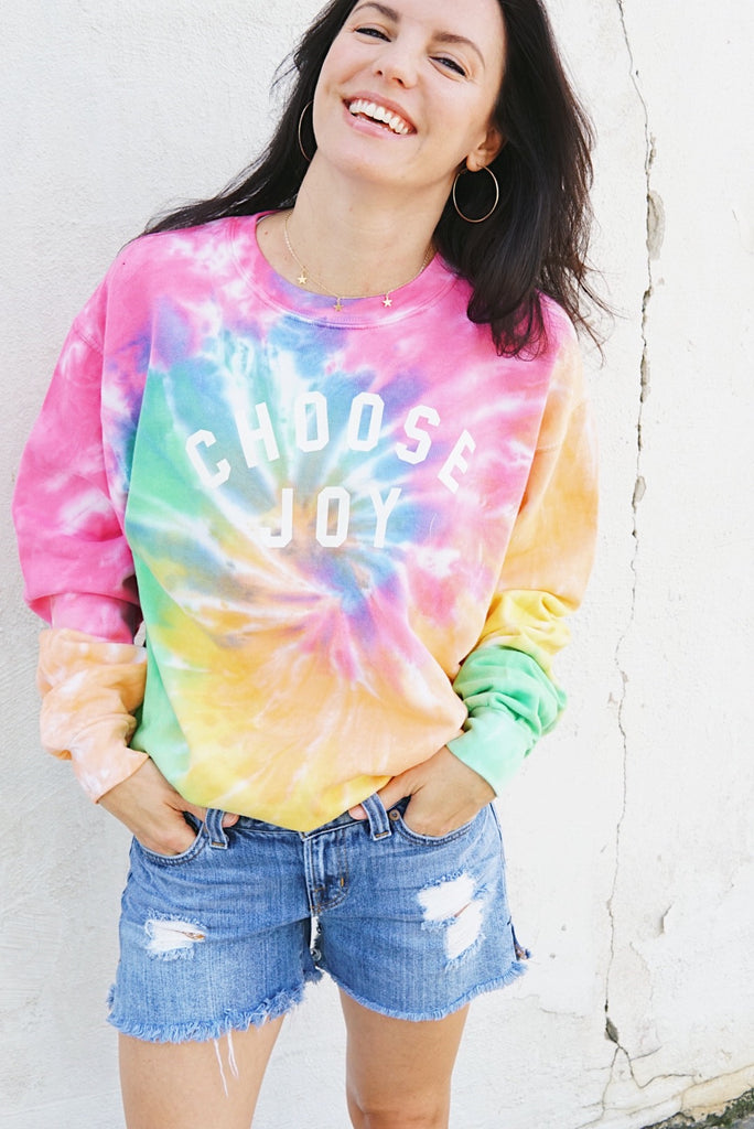 CHOOSE JOY Unisex Faded Neon Tie Dye Pullover The Shop Forward