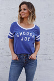 CHOOSE JOY Women's Jersey V-Neck Tee - Royal Blue