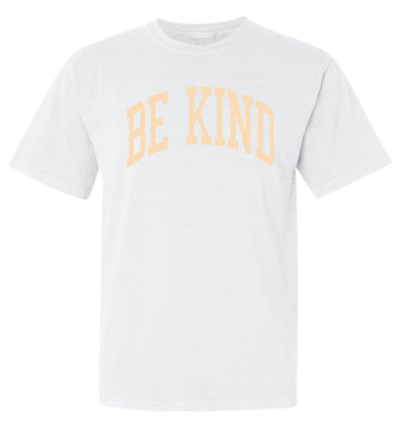 BE KIND Unisex T-Shirt - White + Peach