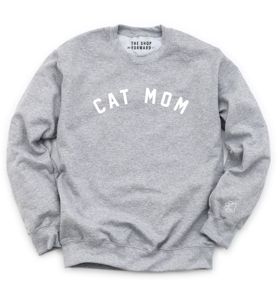 CAT MOM Pullover Sweatshirt - Grey & White – The Shop Forward
