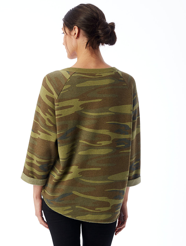 CHOOSE JOY Cropped Camo Sweatshirt