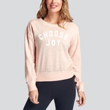 CHOOSE JOY Women's Cropped Pullover - Peach