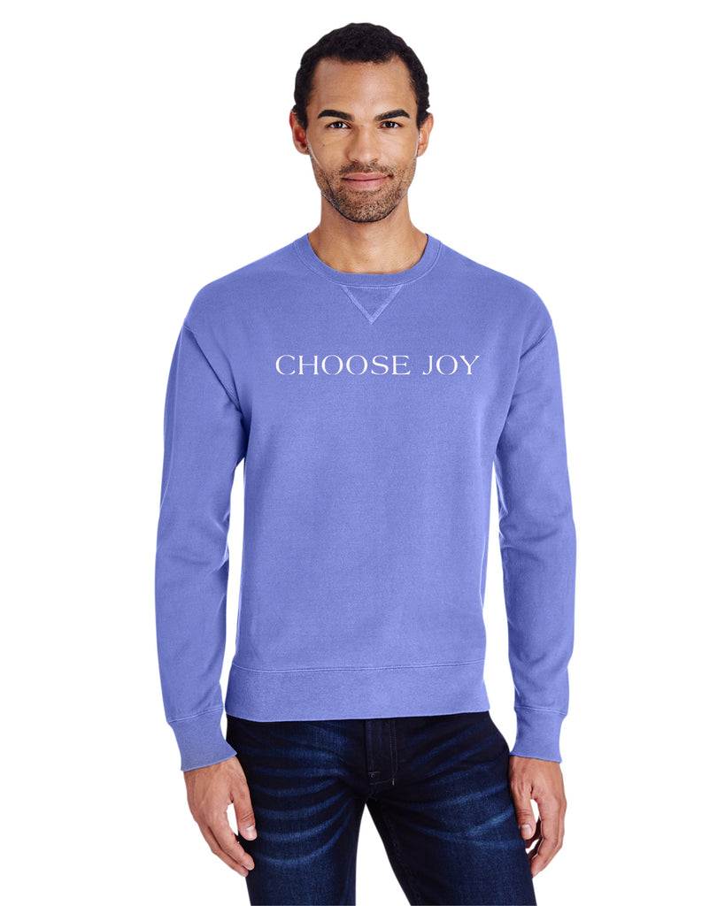 CHOOSE JOY Unisex Pullover - Faded Periwinkle Blue